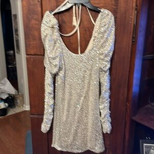 Chelsea and Violet sequin spilling sleeve dress